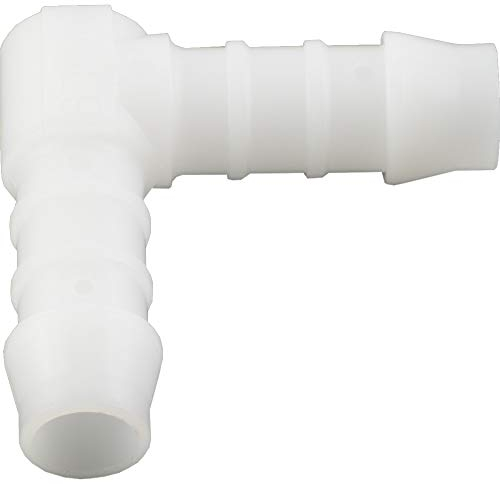 Fittingteile - L-Schlauchverbinder aus Kunststoff POM Weiß für Druckluft Wasser Kraftstoff (Ausführung: L-Verbinder - Schlauch Ø innen: 5 mm)