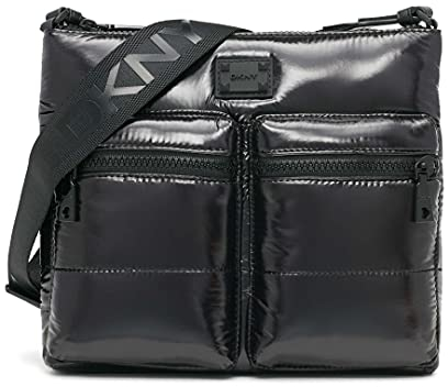 DKNY Damen Avia Crossbody Umhängetasche, schwarz/schwarz