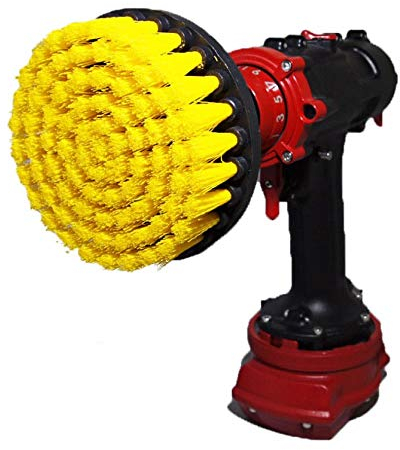Kornely Premium Drill Brush Professional - Medium-Soft 10 cm Yellow | Scratch-Free Cleaning Brush for Tile, Grout, Bath, Shower, Fibreglass, Carpet & Car