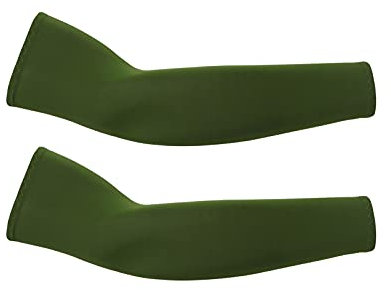 YSLJW Mangas Brazo, Enfriamiento De Protección Manga Protectora Solar para Mujer Hombre Manguitos Ciclismo (38x12.5cm,Verde Oscuro)