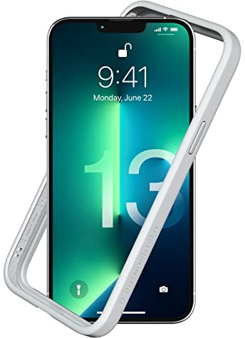 RhinoShield Bumper Case kompatibel mit [iPhone 13 Pro Max] | CrashGuard NX - Stoßdämpfende Schutzhülle im schlanken Design - 3.5 Meter Fallschutz - Platin Grau