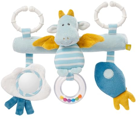 Fehn Activity-Trapez Little Castle - Baby Spieltrapez für Kinderwagen, Babybett & Babyschale - Stoff-Lernspielzeug zur Förderung des Greifsinns und der Motorik - Für Babys und Kinder ab 0+ Monaten