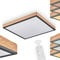 LED Deckenleuchte Salmi, eckige Deckenlampe aus Metall/MDF in Schwarz/Braun/Holzoptik, 24 Watt, 150-1500 Lumen, Lichtfarbe 2700-6000 Kelvin, dimmbar über beiliegende Fernbedienung