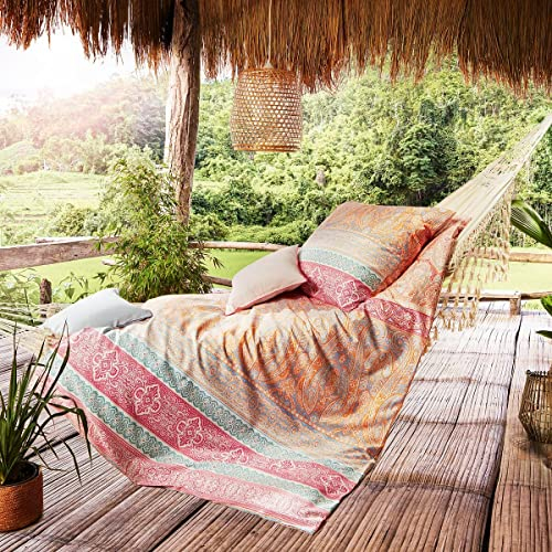 fleuresse Mako-Satin Bettwäsche Modern Classic Dilbeek apricot 1 Bettbezug 240 x 220 cm + 2 Kissenbezüge 80 x 80 cm