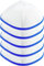HolYudaica Kippah Kippah für Herren, aus Satin/Leinen/Samt/Rohseide/Wildleder, Yamaka-Hut, entworfen in Israel, 5 Stück, Weiß mit königsblauem Rand, 19/20CM