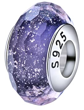 Charm in vetro di Murano, in argento Sterling, per braccialetti Pandora, Argento sterling, vetro