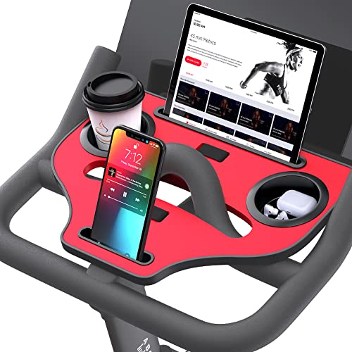 Qsxou Peloton Bike Desk Mount (No Bike+), Tray Holder for Phone Cup Tablet Ergonomic Platform Tray Accessories for Peloton Spin Bikes