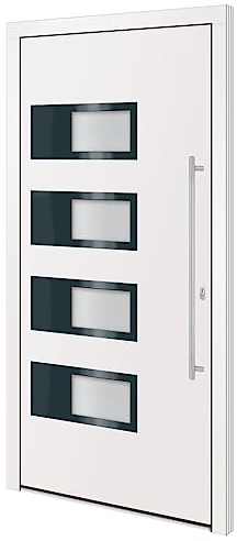 vidaXL Haustür Weiß 100x200 cm Aluminium und PVC