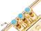 HEAVY Trompete Custom Finger Buttons für alle Yamha (All YTR), Stomvi, Shagerl, Carol Brass und Fides Trompeten, Yamaha Flügelhorn 631/731, Yamaha Kornett Modelle (24K vergoldet, Türkis)