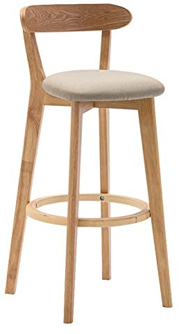 Exquisitos taburetes de bar Taburetes de cocina modernos Taburete de bar nórdico para el hogar Sillas de barra de cocina de madera maciza Taburete alto para sala de estar Cafetería con funda de asient