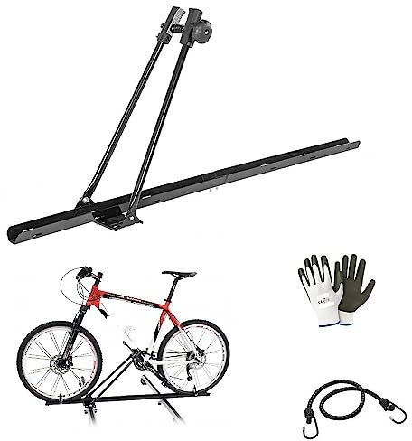 Compatible avec Volkswagen TOURAN Porte-VÉLOS en Acier pour Toit DE Voiture avec Barres Poids Max 15KG Roues DE VÉLO 55MM Porte-VÉLOS Fixation Uniquement sur Barres À Bagages-HOMOLO