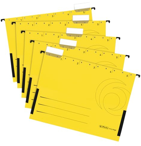 Herlitz 5874771 Hängetasche A4, gelb, 10 x 5er Packung