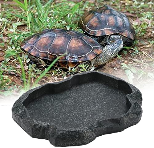 Reptilien Wasserschale, Flach Trinkschale Wasserschale Terrarium Futterschale Plastic Wasserstelle Wassernapf, für Schlange Schildkröte Gecko Eidechsen Hamster Schlangen (M)