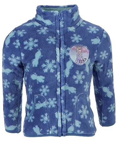 Kinder Fleece Jacke Stehkragen Kuscheljacke mit Motiven im Stil von Paw Patrol Frozen Peppa Pig Hoodie mit Reissverschluss Sweatshirt Jungen Mädchen warm Geschenk Frozen 128cm