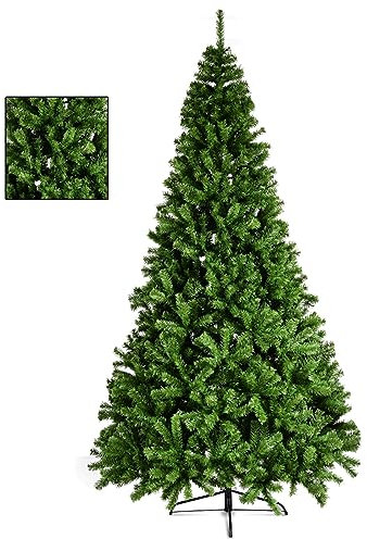 KOMFOTTEU Árbol de Navidad Artificial 150/180/210/230 cm, Árbol Navideña de Apertura Automática con Base de Metal, Árbol Decorativo de Navidad de PVC (180 cm, Verde II)