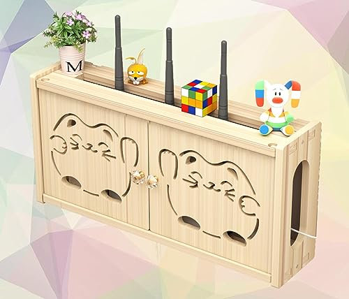Router Storage Box,WLAN Box Verstecken Router Aufbewahrungsbox Schweberegale Wandmontage WLAN Router Wandmontage,B-48x24cm
