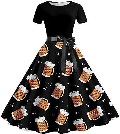 NNGOTD Dirndl mit Bluse Damen Dirndlbluse Spitze Weiß Elegantes und Schönes Dirndl Bluse mit Spitze weihnachtskleid