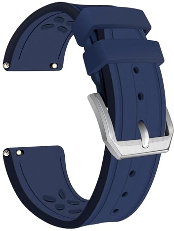 Korlexchi Uhrenarmband aus Fluorkautschuk für Herren Kompatibel Mit IWC Armband Für Big Pilot Uhren Bänder Für Portofino Armbänder Für Portugieser Für TOP GUN 20mm 21 22mm (20 mm, Dunkelblau)