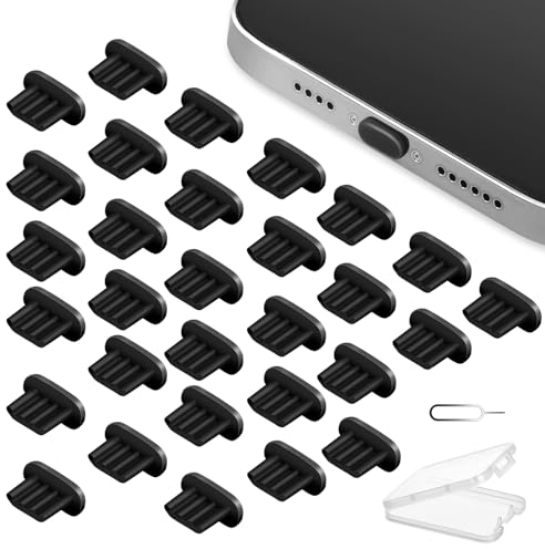 AXFEE 30 Stück Staubstecker Kompatibel mit i-Phone, Silikon Staubschutz Stöpsel, Handy Staubschutzstecker, Phone Staub Stecker Schützt Kompatibel mit i-Phone 15 14 13 12 X XS XR
