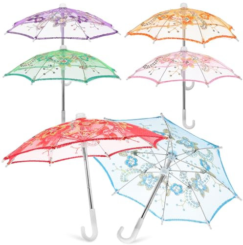TOYANDONA 6 STK Regenschirm Der Braut Brautschirm Regenschirm Minischirme Für Dekorationszwecke Blumenmädchen- Vintage- Spitze Tanzen Kind