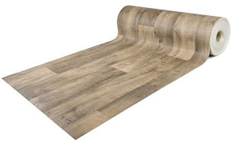 GIURI TESSUTI - Pavimento in PVC - Rivestimento per superfici in Vinile Impermeabile con texture Antiscivolo e supporto in Tessuto Insonorizzante (AL METRO, CHALET CARAMEL)