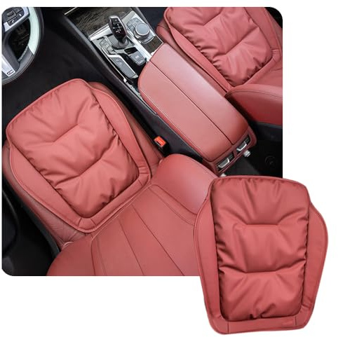 ontto Auto Sitzkissen Sitzauflagen Autositzkissen Vordersitze Pad Kissen Sitzbezug Rutschfester Sitzschutz Passt für BMW 1er 2er 3er 4er X1 X2 X3 X5 X7 IX1 IX40 F10 F20 F30 G20 G30 GT Zubehör-Rot