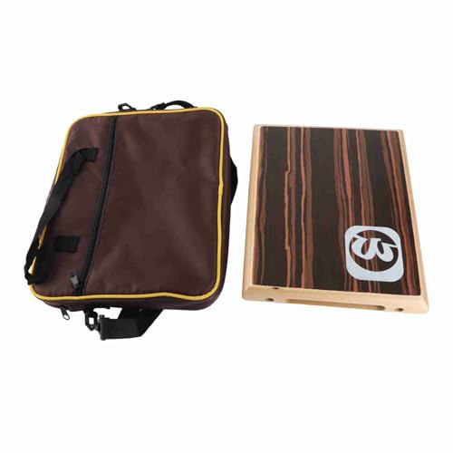 HUIOP Walter Compact Travel Cajon Box Drum Instrumento de percusión plano de mano con bolsa de transporte para cuerdas ajustables, tambor cajon