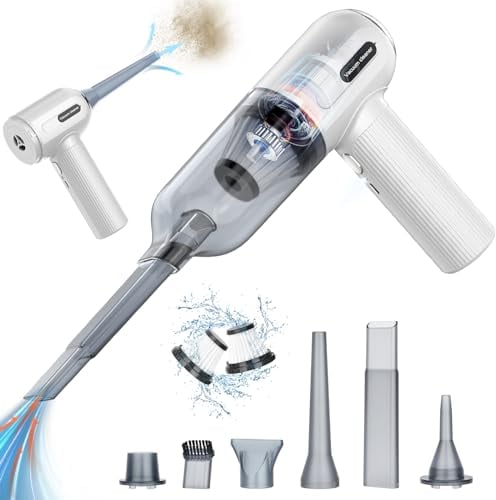 Handheld Vacuum Cordless, 9000Pa Powerful Car Vacuum Cleaner, Rechargeable Portable Lightweight Mini Vacuum Cleaner, USB Car Vacuum Cleaner Car Cleaner for Pet Hair, Car, Home, Office, Kitchen-White