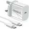 Moto G24/G34/G54/G14/G53/G23/G13/G60s/G50 5G/G30/G20/G10/G60 Charger Plug 20W USB C Fast Charger Cable [1M] Charging Cable High Speed Adapter UK 3 Pin Mains Wall For Motorola Moto G50 (WHITE)