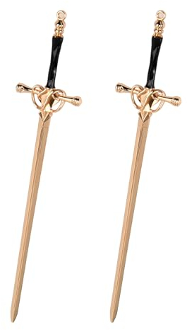 2 Pcs Épingles à Cheveux Épée, Épingle à Cheveux Chinoise, Antique Bâtons à Cheveux, Vintage Élégantes Baguettes de Cheveux Femme, Pinces Accessoires de Baguet pour Petits Filles de Cheveux (or)