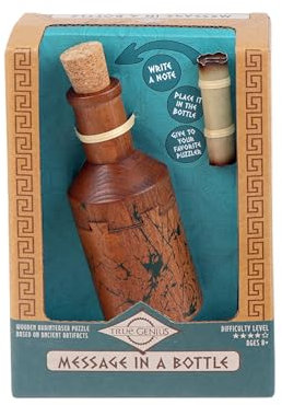 Project Genius Message in a Bottle Wooden Brainteaser Puzzle