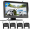 CAMECHO Wireless Reversing Camera Kit, 10.1 inch 4 Split Screen IPS HD Display with IP68 Waterproof Night Vision Reversing Camera for Caravan/Bus/Trailer/Truck