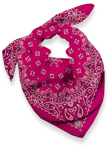 EVERY-VILLE Where EVERYone is Welcome 1 Pack Dark Pink Bandana for Women Men Gift Packaging - Cowgirl Cowboy Accessories Scarf Headband Neckerchief - Large Paisley Hair Face Covering