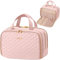 Lifewit Trousse de Toilette Femme, Trousse de Toilette Homme, Trousse de Voyage, Trousse de Maquillage, Sac de Rangement Toilette, Rangement Cosmétique avec Poignée, 10 L, Rose