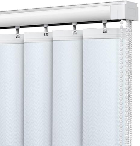 LRYELWA Weiß Vertikaljalousie Lamellenvorhang Verdunkelung Lamellen Fenster Rollo Lichtfilterung Flächenvorhang für Schiebetüren und Fenster,Anpassbare Farben,Breite x Höhe (90cm x 200cm)