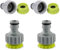 4 Pcs Conector de grifo, 1/2 pulgadas 3/4 pulgadas 2 en 1 para grifo de jardín, Adaptador para Unión de Grifo con Manguera, adaptador de manguera de jardín de plástico, conector de rosca de grifo