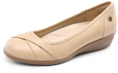 DREAM PAIRS Women's Ballet Flats Business Office Work Dress Shoes Arch Support Comfortable Dressy Flats Pumps and for Women,Size 7,Nude,DWUMFA2503