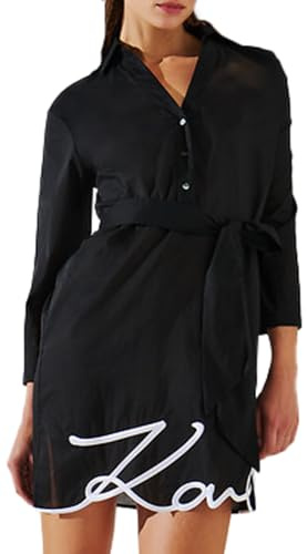 Karl Lagerfeld Damen Karl DNA Signature Beach Dress Schwarz XL