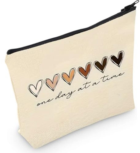 1 pièce trousse de toilette Petite trousse de beauté naturelle Imperméable à l'eau Zip trousse de toilette amies cadeau pour les filles sœurs