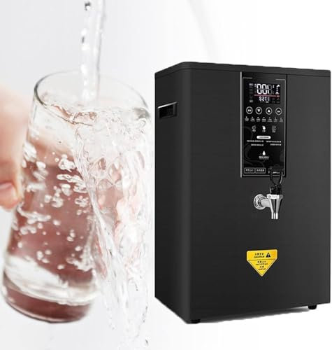 Step-Heating Commercial Hot Water Dispensers, Wall Mounted Fast Heater Water Boiler with 50L 60L 80L Automatic Steam Boiling, 304 Stainless Steel for Restaurants Homes Offices Restaurant,50L-Black