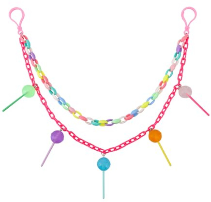 Mikovivi Mehrlagige Ketten für Hosen, Dicker Acryl-Regenbogen-Lollipop-Gothic-Gürtel Mehrlagige Geldbörsenketten für Hip-Hop-Punk-Jeans-Hosen Schmuck Schlüsselanhänger Zubehör