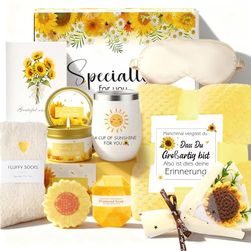 Cadeaux pour femmes, tournesol d'anniversaire pour femme, cadeau de spa relaxant, panier de soin, coffret cadeau pour meilleures amies, sœur, mère, épouse, petite amie, coworker, bête, enseignante