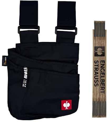 Engelbert Strauss Bundle – Allzweckholstertasche e.s.Motion mit Zollstock – praktisches Set für Handwerk & Heimwerker Set für Profis (schwarz)
