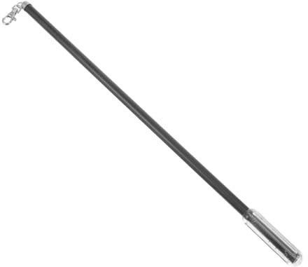 PAMINGONO Baguette de Tirage pour Rideaux en Alliage D’Aluminium Noir | Manuel Poignée et Mousqueton, Robuste et Facile à Utiliser, Accessoire Discret pour Ouverture des Rideaux