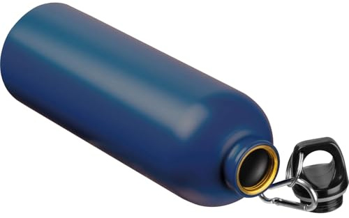Livepac-Office Edelstahl Trinkflasche/mit Karabiner / 750ml / Farbe dunkelblau