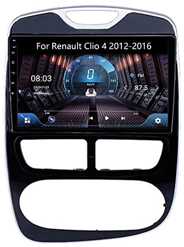 Autoradio doppio DIN per Renault Clio 4 (2012-2016) - Apple CarPlay e Android Auto, radio AM/FM, plug and play, telecamera posteriore, comandi al volante, connettività Bluetooth.