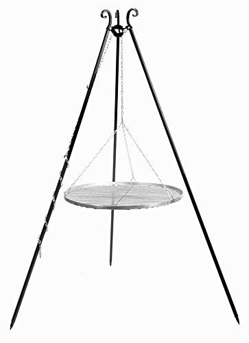 KORONO 5900105400062 Schwenkgrill am Dreibein 180 cm Grillrost, Edelstahl, 102 x 60 x 10 cm