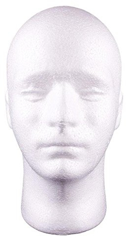 Weißer Schaumstoffkopf, männlich, Kopf-Modell, für Perücken, Mützen, Hüte, Schaumstoff-Mannequin Styropor von Gemini _ Mall®