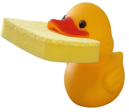 Duck Sponge Holder for Kitchen Sink – Cute Animal Design with Dual-Sided Sponge – Fun Dishwashing Accessory or Novelty Gift – Dependable Industries Inc. Essentials