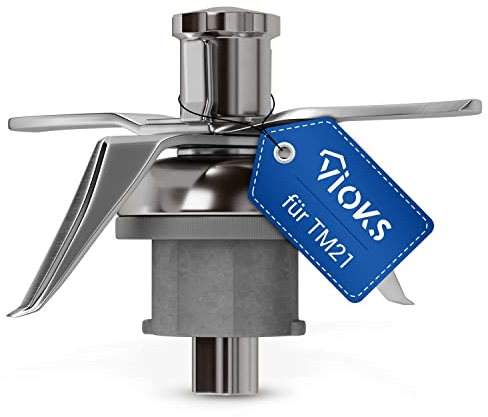 VIOKS Couteau mélangeur avec 4 Lames en Acier Inoxydable SUS420 et Joint, pièce de Rechange Compatible pour Robot de Cuisine Thermomix Vorwerk TM 21